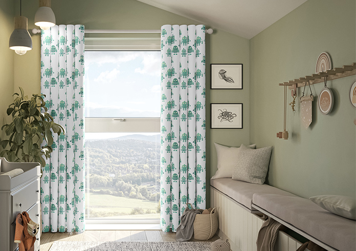 Robo Town, Emerald - Made to Measure Curtains - Image 3